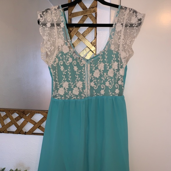 Blue/white crocheted sundress - Picture 4 of 5